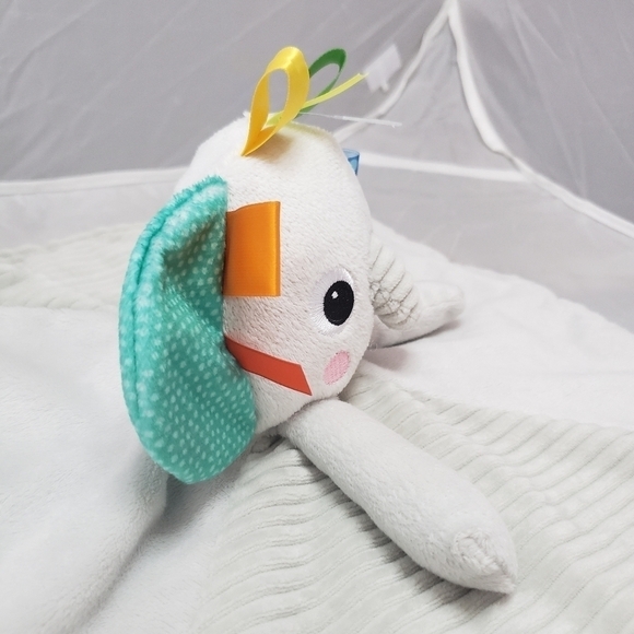 Bright Starts Cuddle‘nTags Elephant Taggie  Lovie Lovey Baby Comfort Blanket EUC - Picture 5 of 16